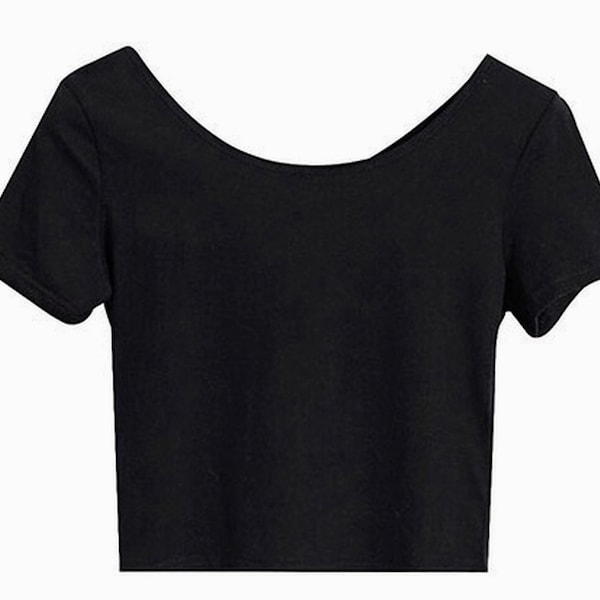 Women Short Sleeves Scoop Neck Crop Top Shirts Blouse Reversible Crop Top Tee Casual Crop top