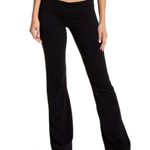 Women cotton low rise bootcut yoga pants flare wide leg leggings casual pants flare bottom fitness pants 28 36 inseam petites and tall image 1