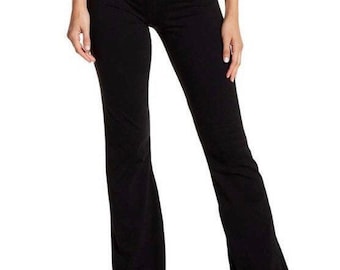 Women cotton low rise bootcut yoga pants flare wide leg leggings casual pants flare bottom fitness pants 28"- 36" inseam petites and tall