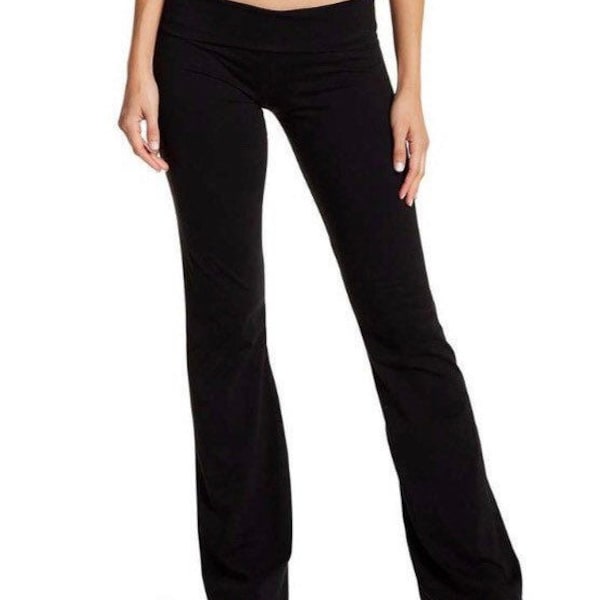 Low rise yoga pants bootcut pants flare bottom exercise pants casual pants with 34” long inseam