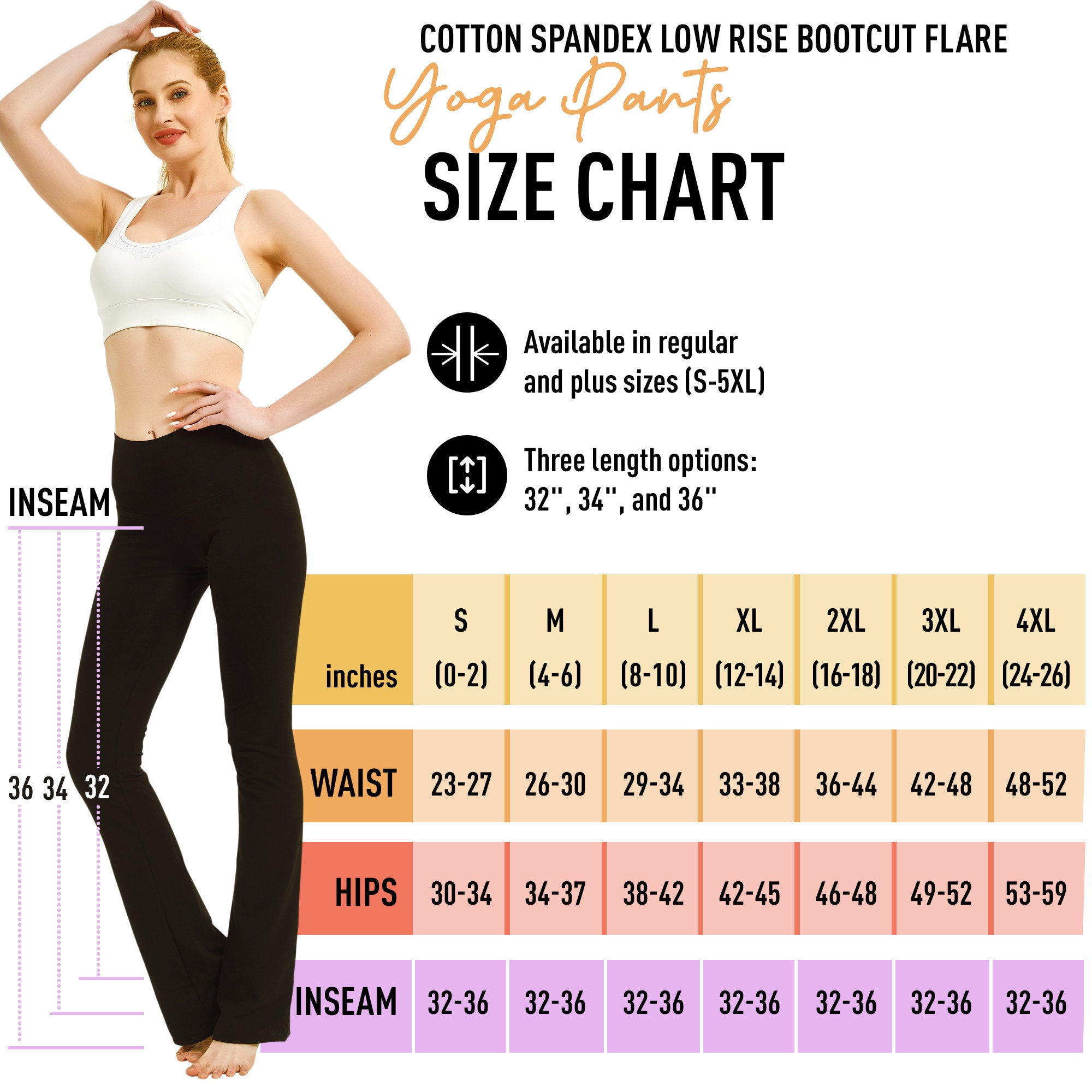 Women's Low Rise Bootcut Petite Yoga Pants Flare Wide Leg Leggings Fitness Pants  28 30 Inseam 