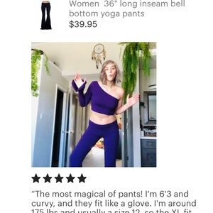 Bell bottom flared pants bell bottom yoga pants women palazzo pants wide leg pants 3236 long inseam image 9