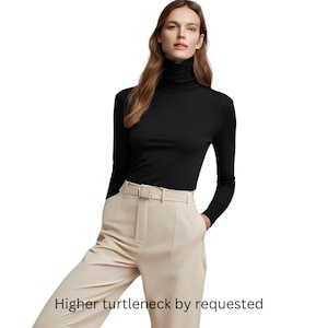 Turtleneck Women /Turtleneck Blouse/Turtleneck Knit Top/Long Sleeves Turtleneck Top/Turtleneck Shirt/Turtleneck Sweater/Turtleneck Tee
