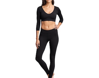 Low Rise Cotton Spandex Leggings: Slim Fit Yoga Pants - Handmade USA