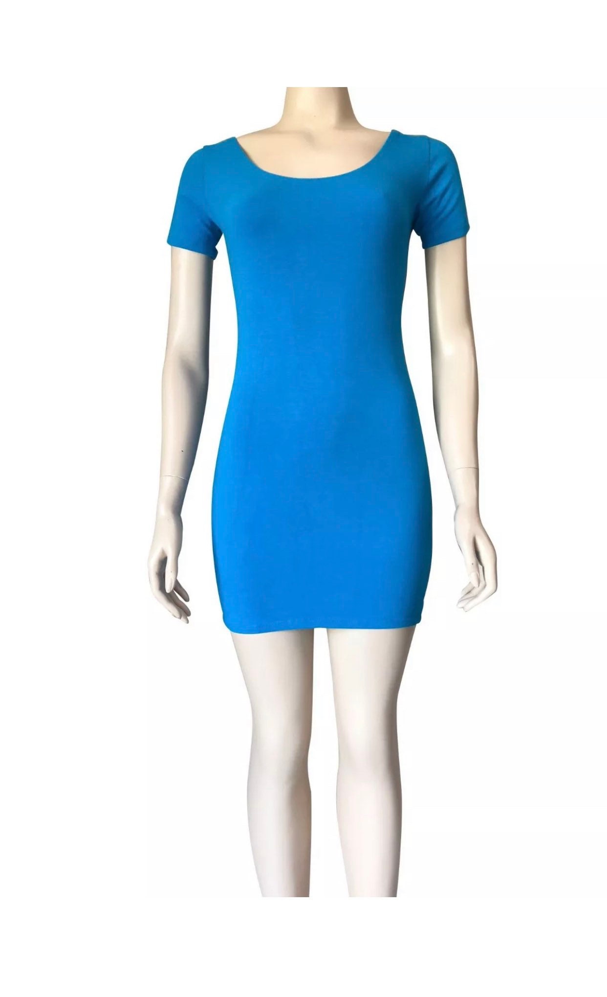 Women Short Sleeves Boat Neck Mini 