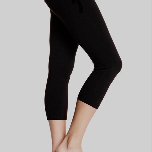 Women Cotton Spandex Comfy Yoga Capris Length 24 Inseam - Etsy