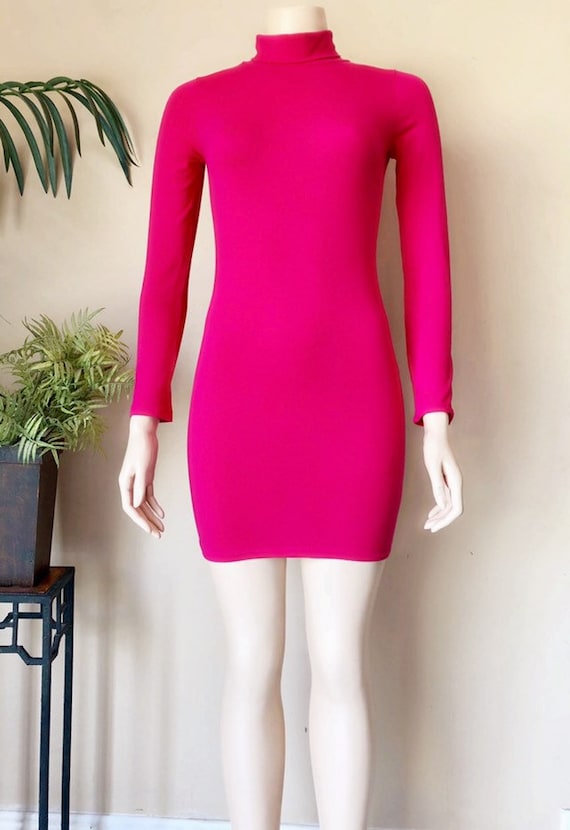Women Ultra Soft Premium Long Sleeves Turtleneck Perfect Fit Mini Dress S-4XL