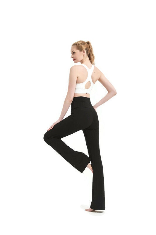  Womens Flare Leggings Fashion Wide Leg Yoga Pants Comfy Solid  Color Sports Legging Casual High Waist Hip Lift Pant : Clothing, Shoes &  Jewelry