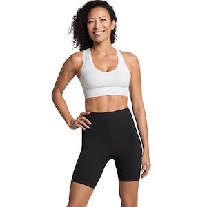 Cotton Bike Shorts: Knee Length Yoga Workout Shorts - Handmade in USA image 10