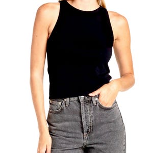 Women Sleeveless Tank Top Raceback Crop Top Tee Sleeveless Knit Top Tee Shirts Blouse Summer Top Casual Top Personalize Length