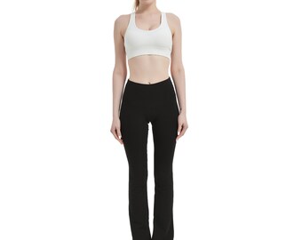 Qcmgmg Flare Leggings High Waisted Yoga Pants for Women Casual