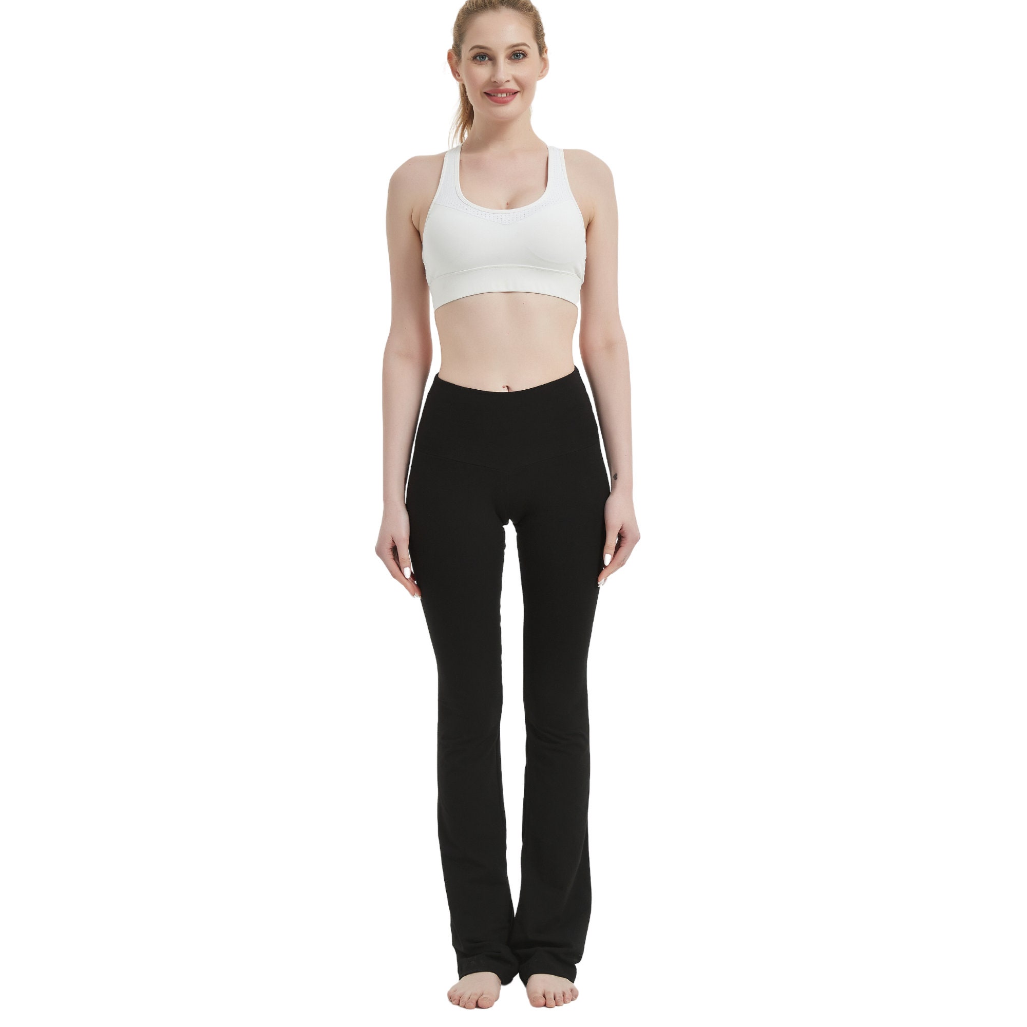 36 Long Inseam Cotton Spandex Flare Yoga Pants - Pioneer
