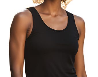 Camiseta de tirantes de algodón y elastano hecha a mano: camiseta de punto reversible, largo personalizado