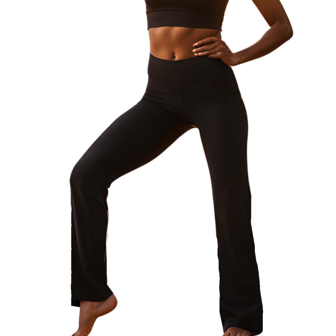 Women Bootcut Straight Leg Yoga Pants High Waist Yoga Pants Cotton ...