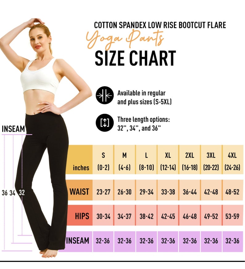 Women cotton low rise bootcut yoga pants flare wide leg leggings casual pants flare bottom fitness pants 28 36 inseam petites and tall image 3