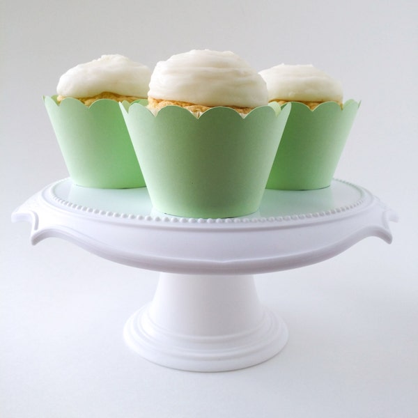 12 Mint Green Cupcake Wrappers | Standard Sized | Pastel Green, Light Green, Seafoam | Set of 12 - Ready To Ship