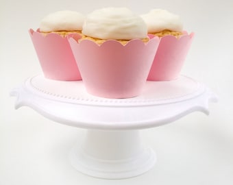 Light Pink Cupcake Wrappers: Standard Size, Set of 12