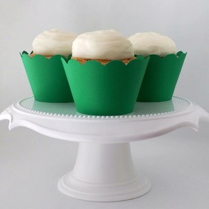 12 Green Cupcake Wrappers | Standard Sized | Kelly Green, Emerald Green, Grass Green, Green Wedding | Set of 12 - Ready To Ship