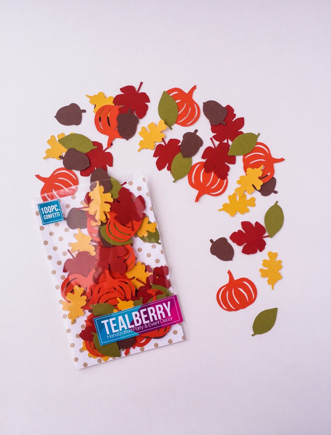 100 Piece Fall Confetti Leaves, Pumpkins, & Acorns Ready to Ship Etsy