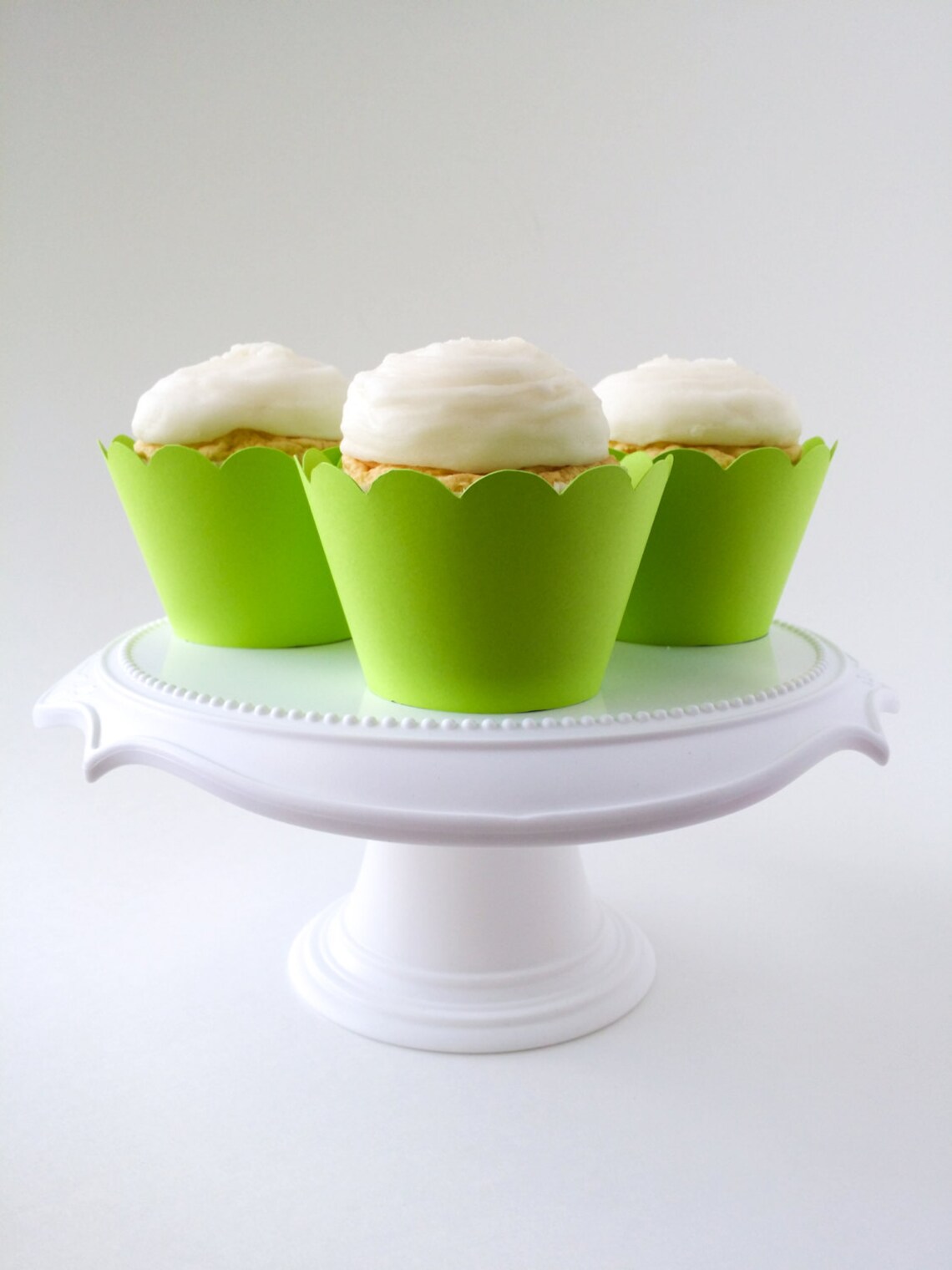 Set of 12 lime Green Cupcake Wrappers Standard Sized Etsy