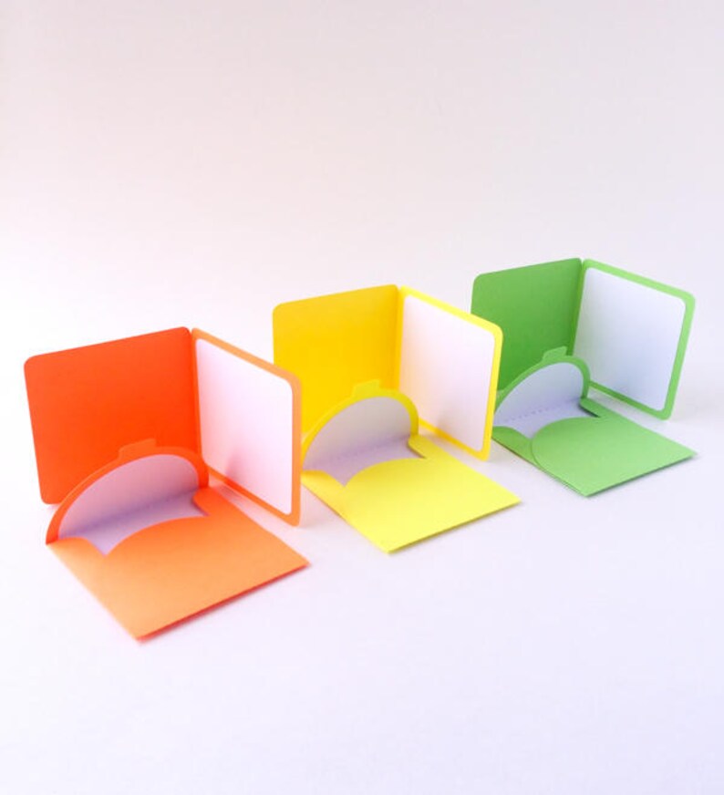 Neon Mini Note Cards With Envelopes – 3x3 Inch Blank Cards - Set of 6 ...