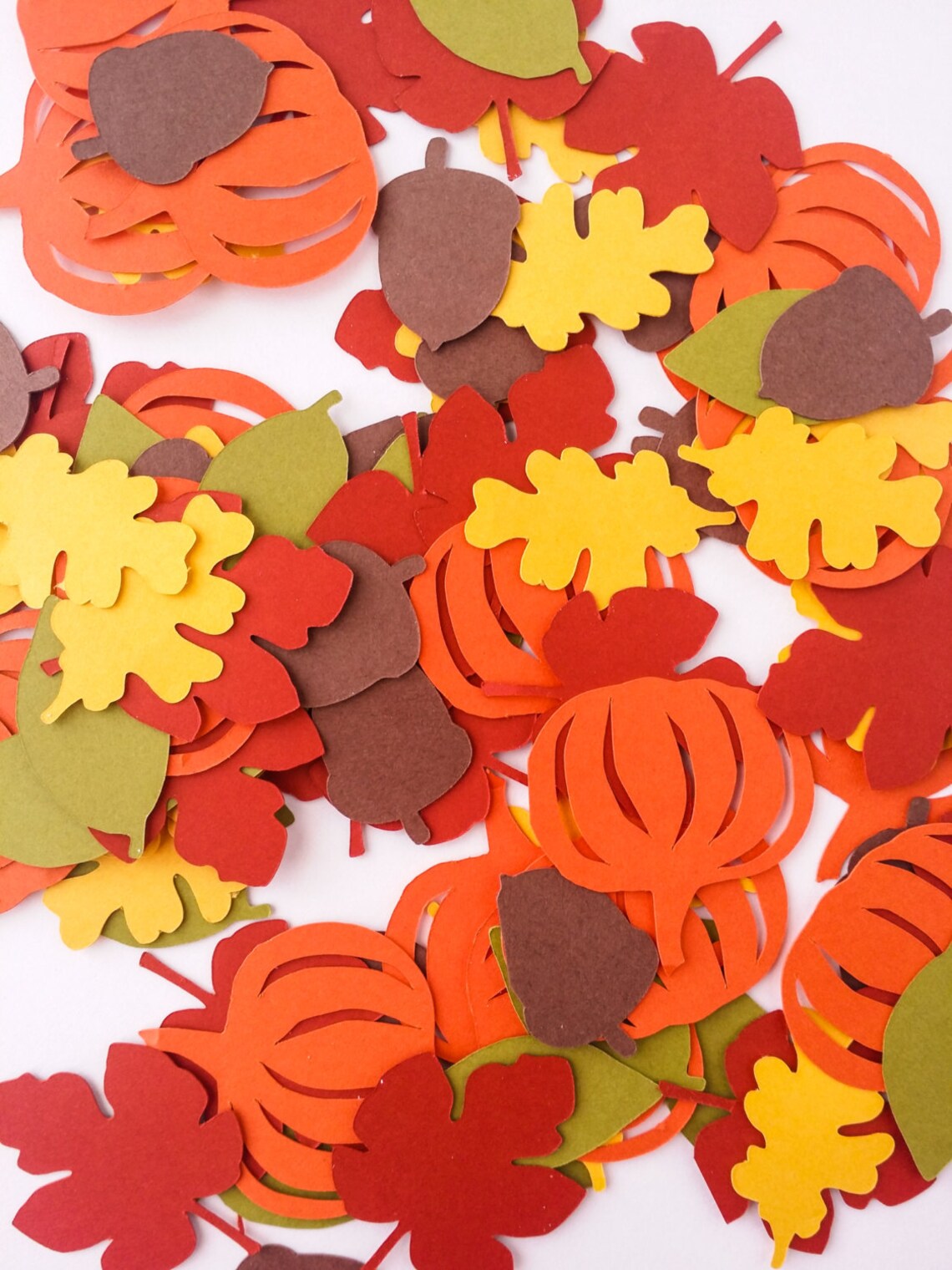 100 Piece Fall Confetti Leaves Pumpkins & Acorns Ready Etsy