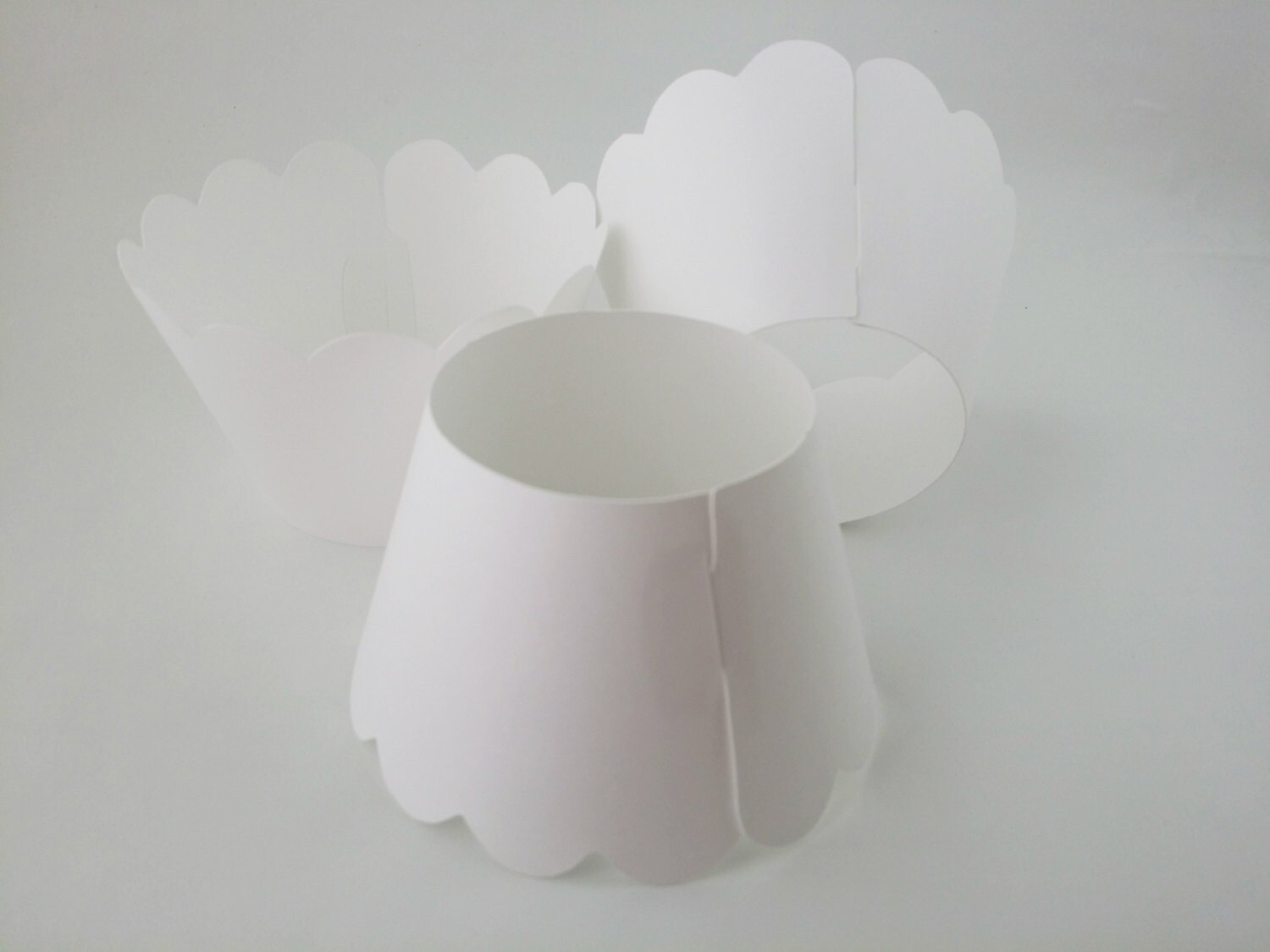 12 White Cupcake Wrappers Standard Sized White Wedding Etsy