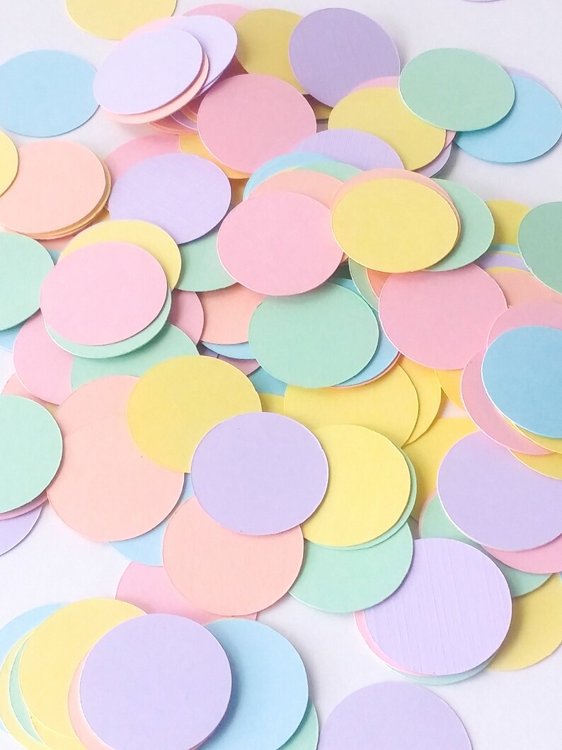 150 1 Pastel Confetti Circles Paper Confetti Pastel Etsy