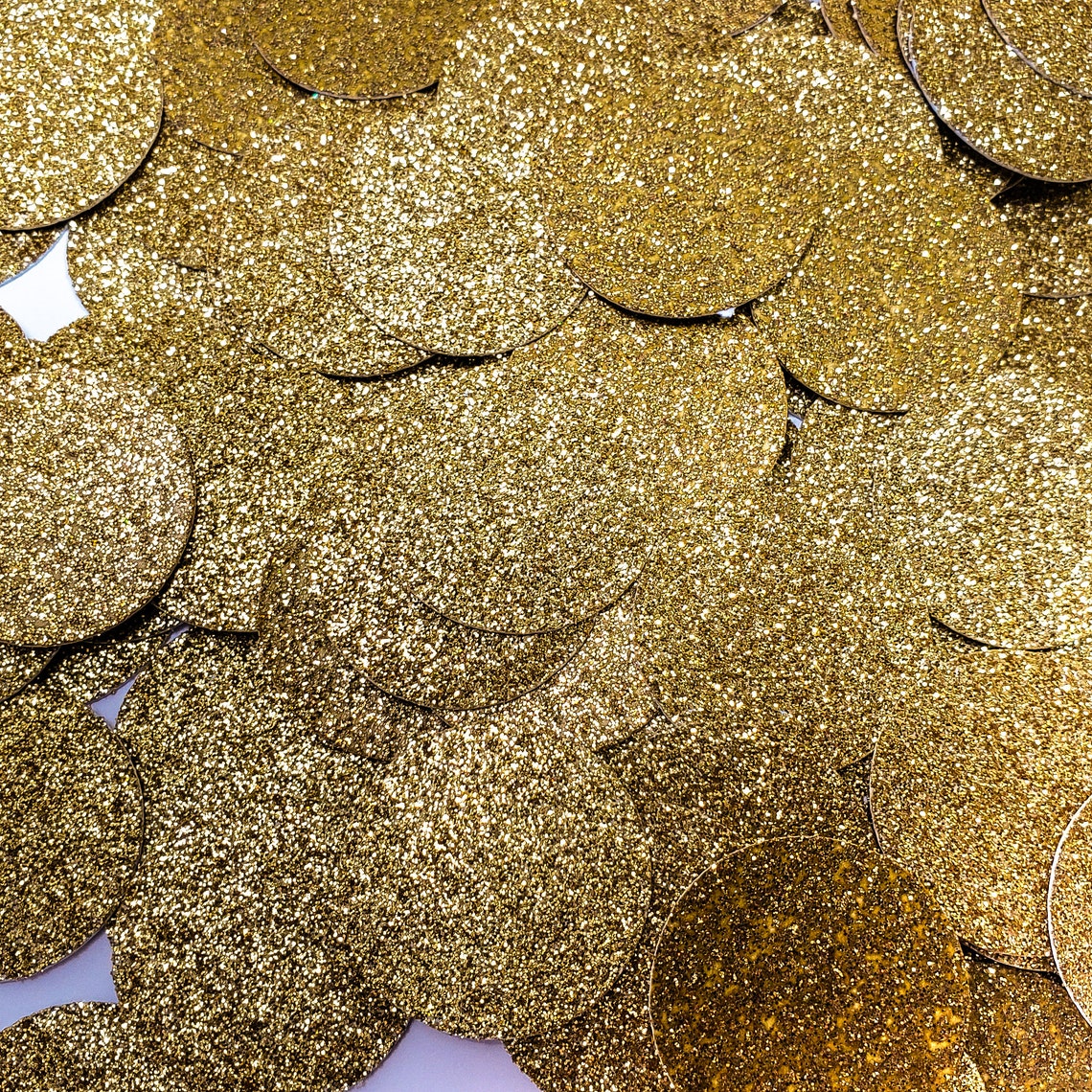 150 Piece Gold Glitter Confetti 1 Circles Gold | Etsy