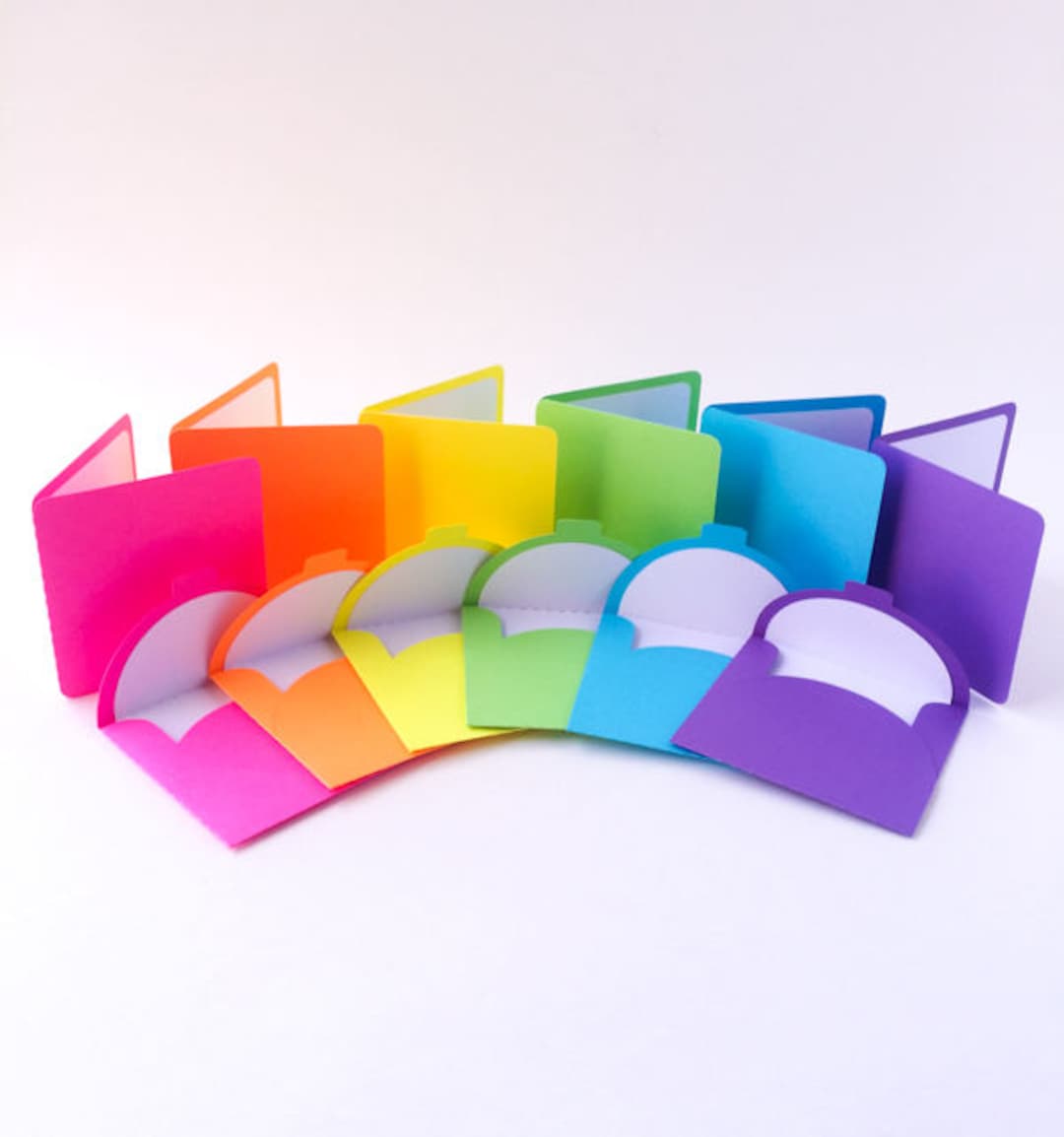 Neon Mini Note Cards With Envelopes – 3x3 Inch Blank Cards - Set of 6 ...