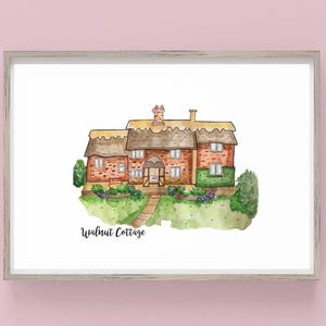 Custom hand-drawn home portrait, custom house portrait, custom house illustration, custom housewarming gift, new home gift