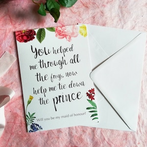 Soyez ma carte de voeux de demoiselle d'honneur - mariage/meilleurs amis/humour/drôle. témoin, fait d'honneur