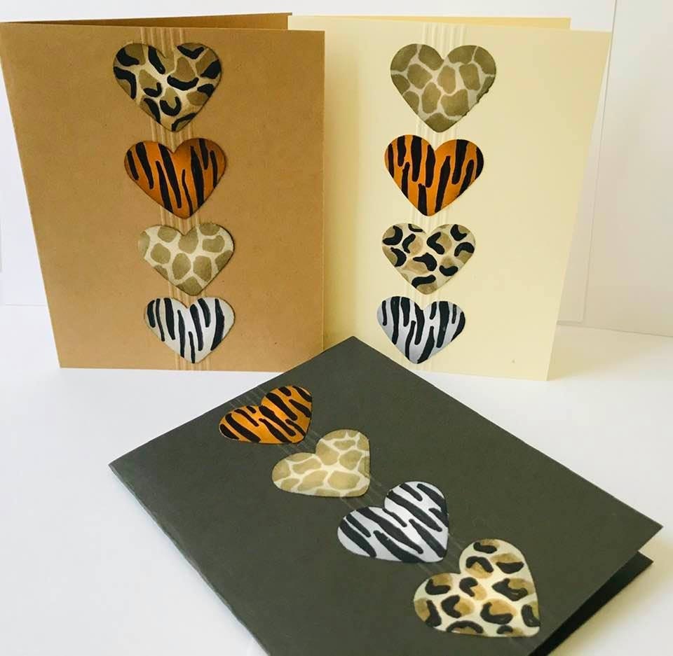 6 Handmade African Note Cards/ Afrocentric Cards/animal Print Note ...