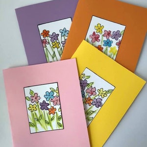 8  Watercolor Floral Handmade notecards / Floral greeting cards /stationery set/ Gift for Mom / Floral notecards/ Floral thank you cards/