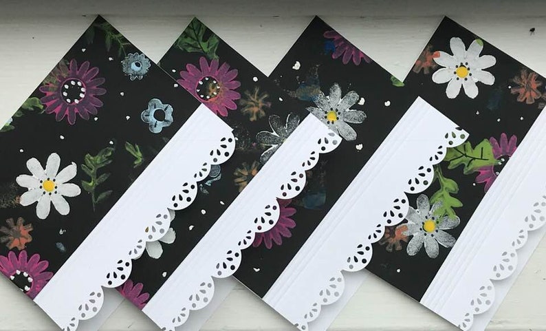 8 Handmade Floral note cards stationery set floral cards stationery gift sets unique note cards handmade stationery