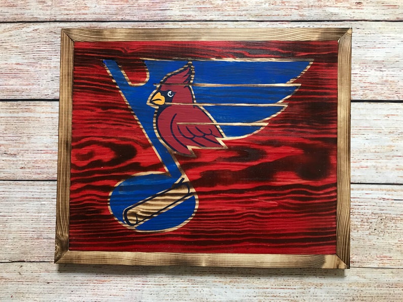 Hand Painted Stained St Louis Blues St Louis Cardinals Etsy