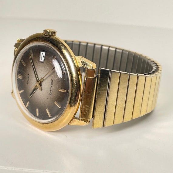 Vintage Timex Electric Watch Gold Tone 37mm New Batte… - Gem