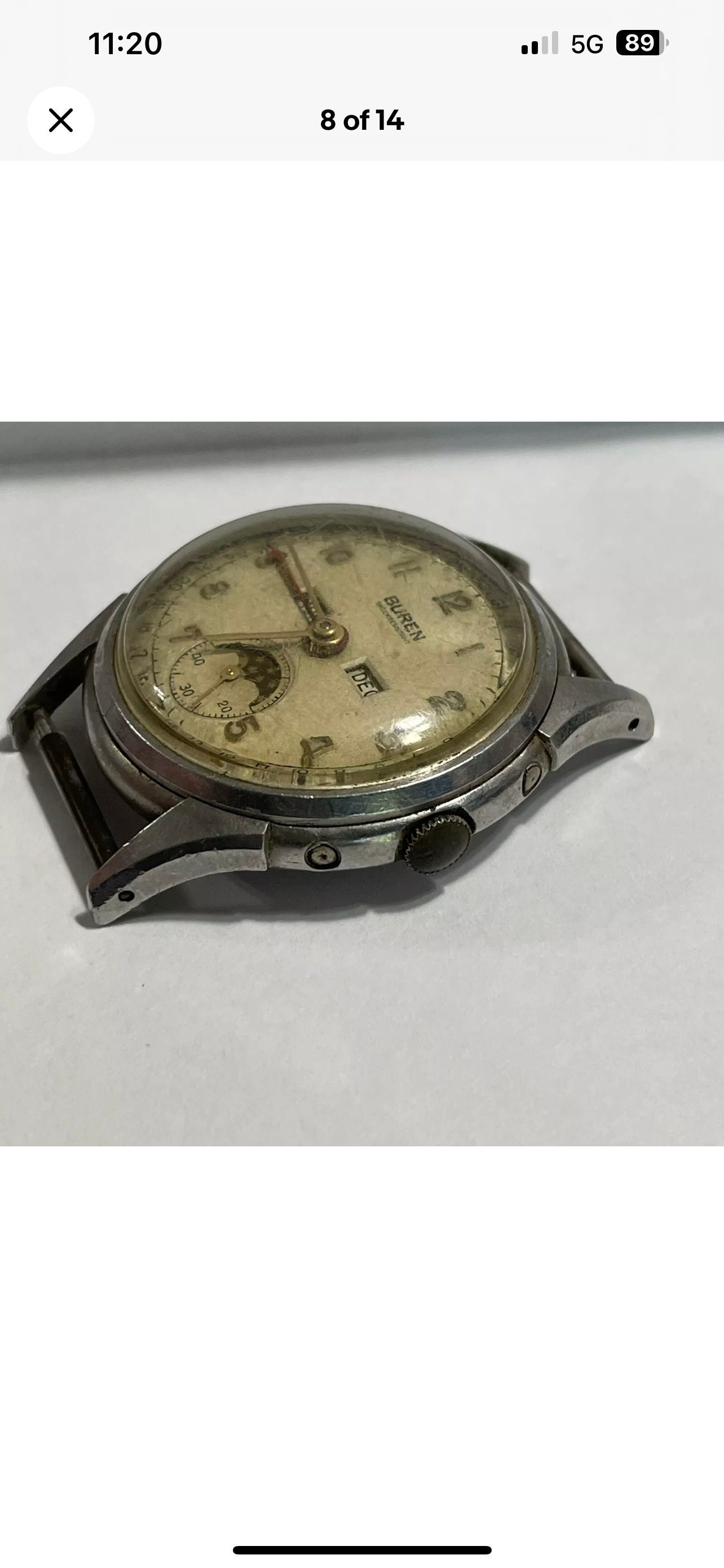 Cadran Chronographe Buren Grand Prix - 34,48 Mm, Occasion Avec Patine Vintage