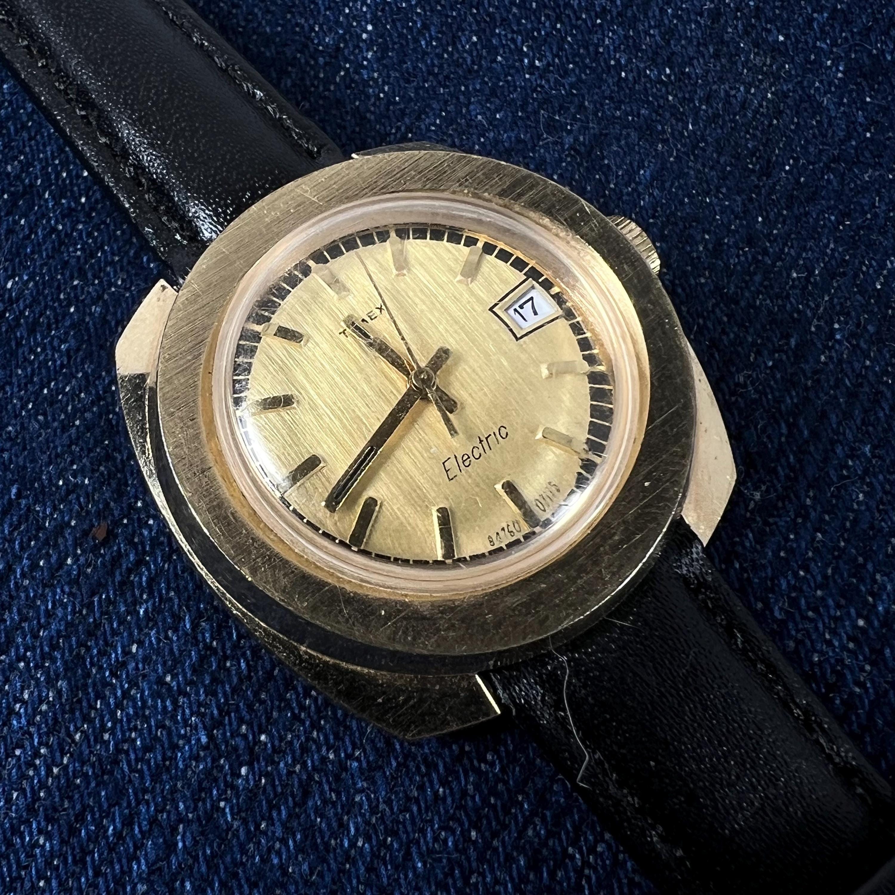 Working Vintage Timex Electric Dynabeaf Gold Tone Watch Broken Band Quartz‎ 33mm Gold Electric Watch - Etsy main image 4