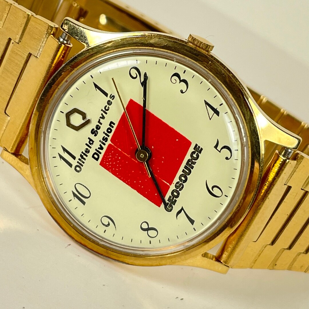 Vintage Timex Q Quartz Watch Geosource Oilfield Services New Etsy