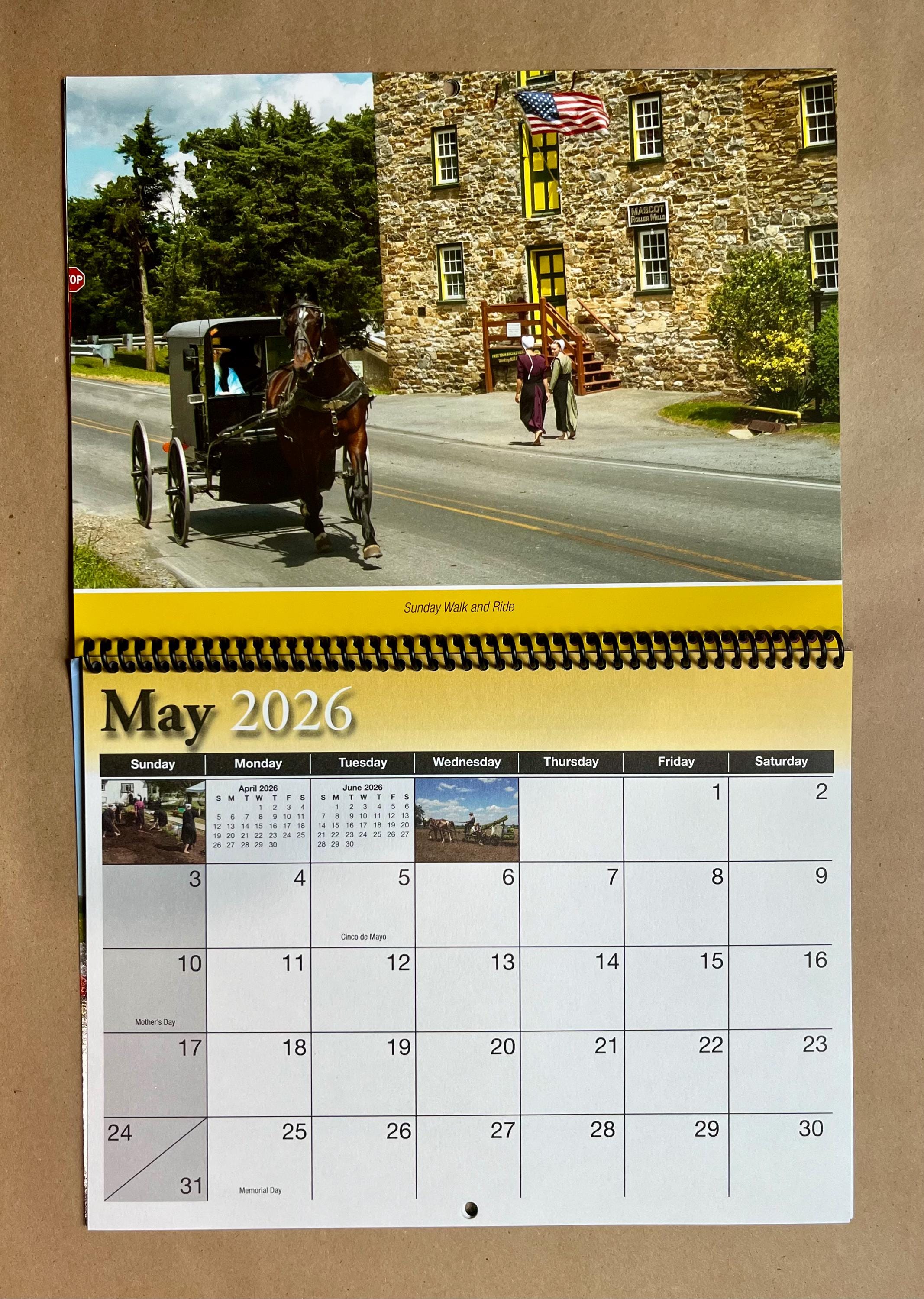 2026 AMISH Country Calendar Lancaster County Pennsylvania, Intercourse