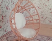 1 12 scale Miniature Dollhouse Child Wicker Egg Swing Chair Artist Handmade