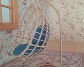 1 12 scale Dollhouse Miniature Child Wicker Egg Swing Artist Handmade
