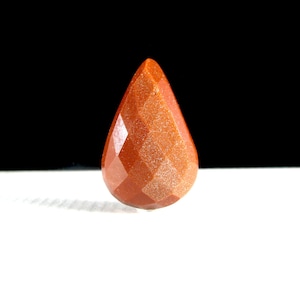 Goldstone Teardrop Cabochon ~ Faceted Cabochon ~ Goldstone ~ 32mm x 21mm x 4-8mm in depth