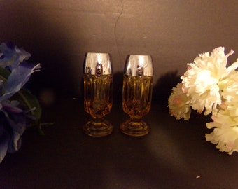Amber Salt and pepper Shakers 1970s