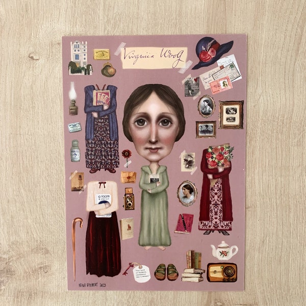 Virginia Woolf paper doll