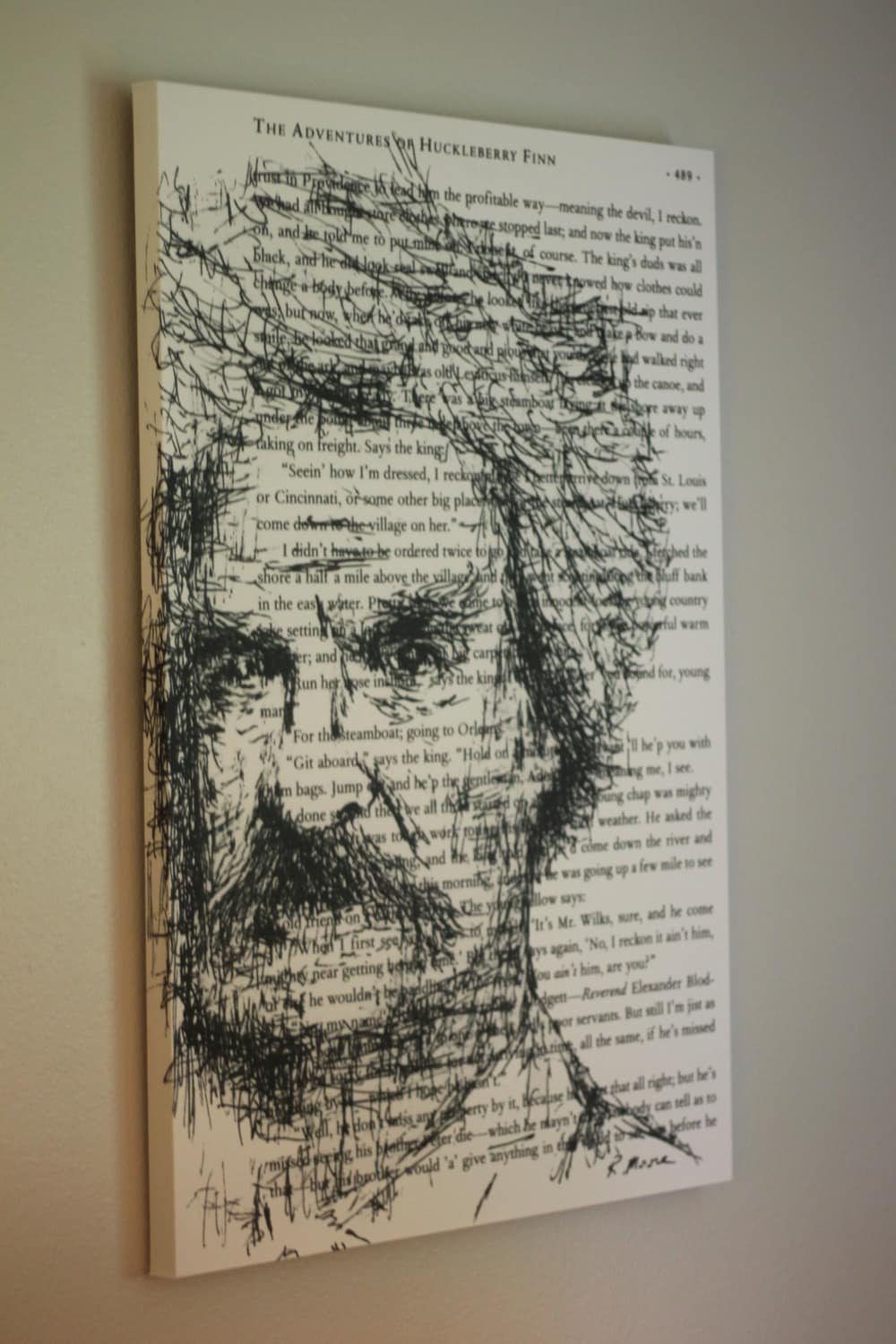 Original Huge Mark Twain Print With Text From the Adventures - Etsy