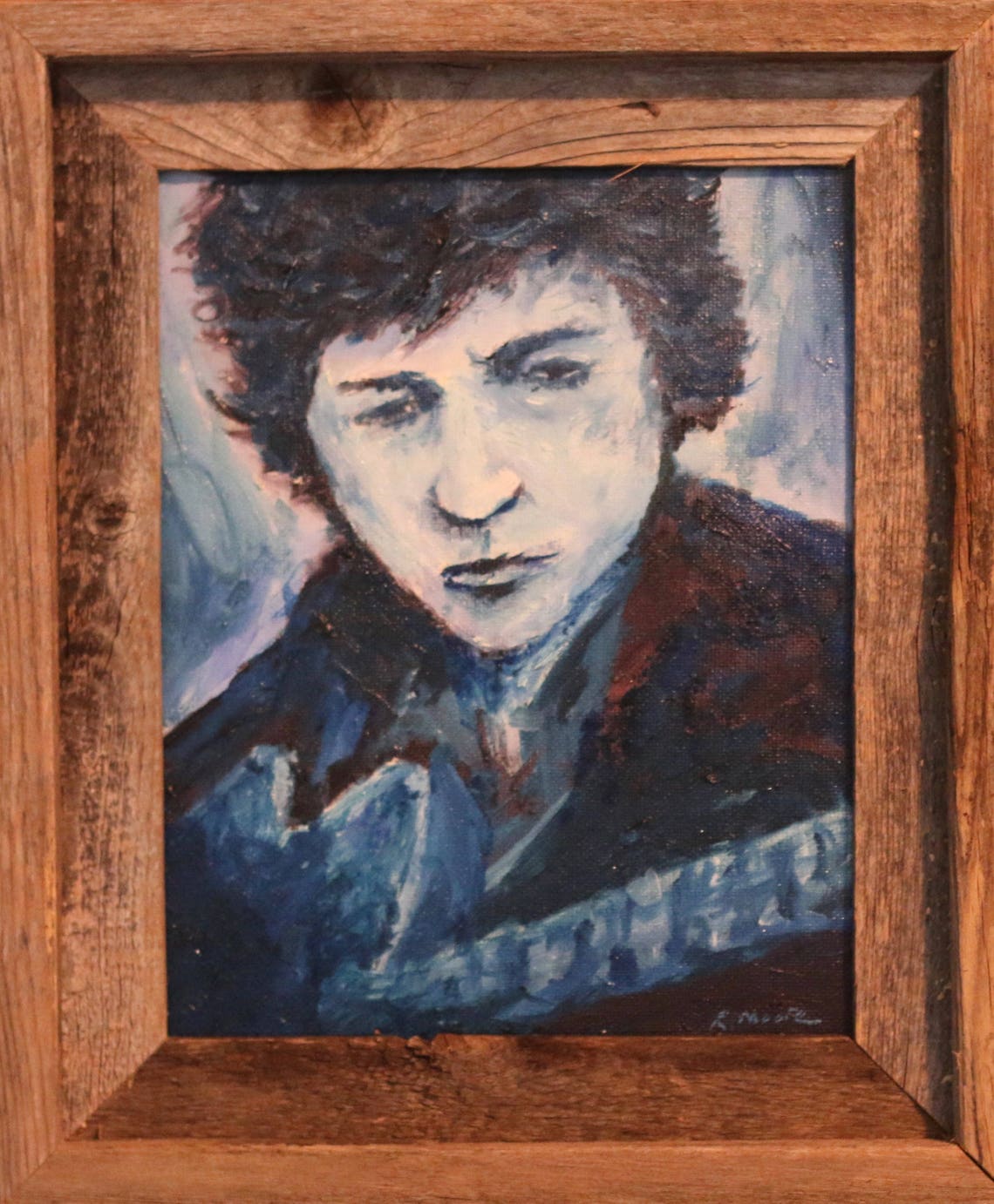 Bob Dylan Original Monochromatic Oil Painting Etsy