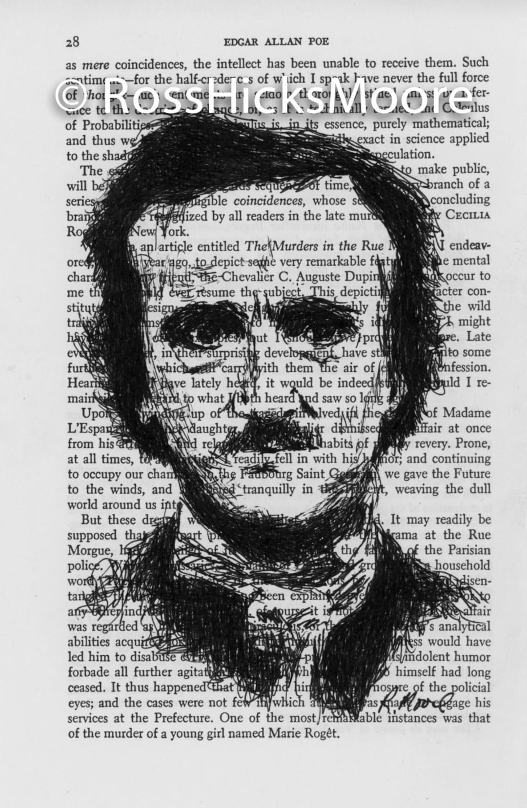 Huge Canvas Print Edgar Allan Poe, Short Story and Pen and Ink - Etsy