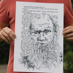 Leo Tolstoy Drawing on Page of War and Peace